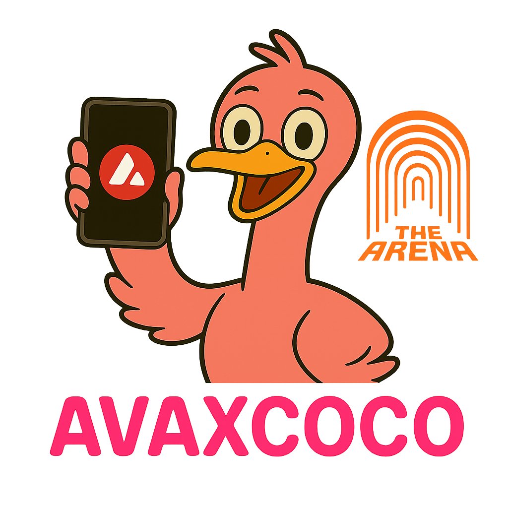 COCO - The Pink Ostrich mascot character for AVAX blockchain